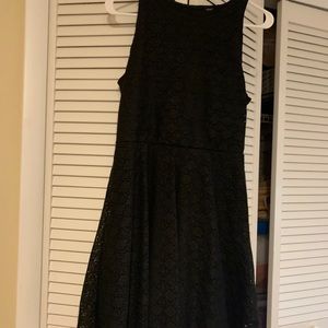 Black open back dress